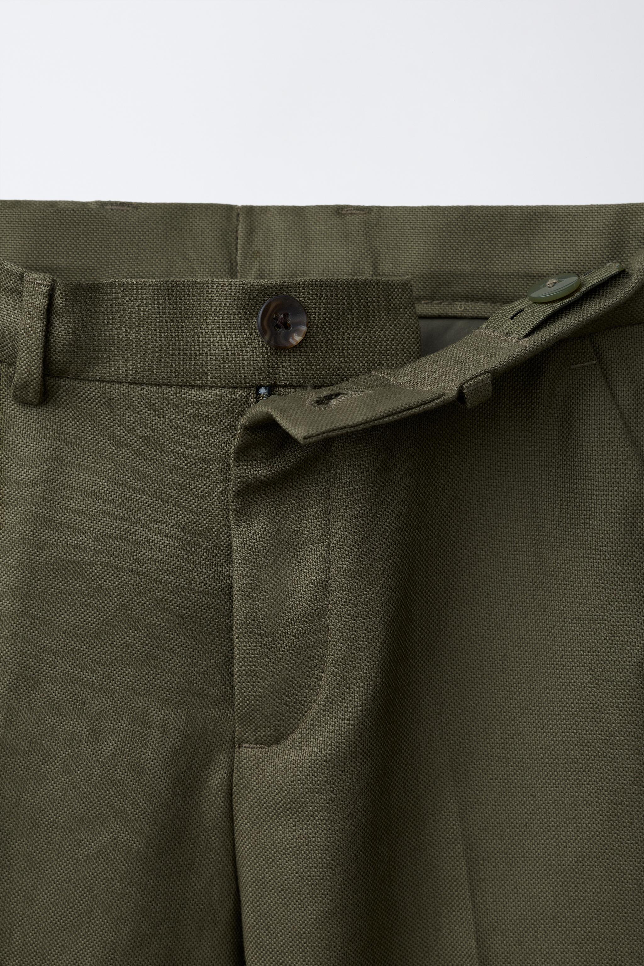 COTTON LINEN BLEND SUIT PANTS
